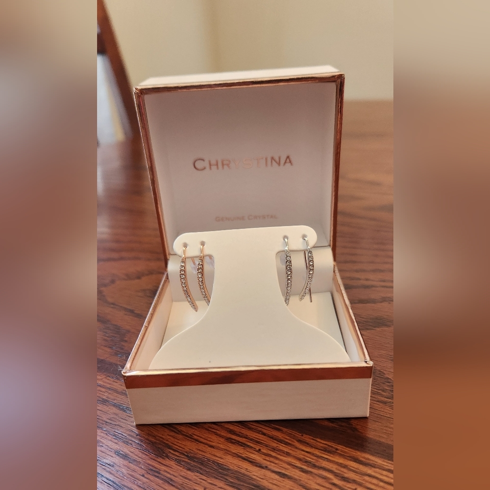 Chrystina Genuine Crysral Hoop Earring